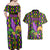 Mardi Gras Glitter Mask with Fleur-de-lis Couples Matching Off Shoulder Maxi Dress and Hawaiian Shirt LT9 - Wonder Print Shop