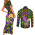 Mardi Gras Glitter Mask with Fleur-de-lis Couples Matching Short Sleeve Bodycon Dress and Long Sleeve Button Shirt LT9 - Wonder Print Shop