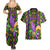 Mardi Gras Glitter Mask with Fleur-de-lis Couples Matching Summer Maxi Dress and Hawaiian Shirt LT9 - Wonder Print Shop