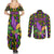 Mardi Gras Glitter Mask with Fleur-de-lis Couples Matching Summer Maxi Dress and Long Sleeve Button Shirt LT9 - Wonder Print Shop