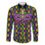 Mardi Gras Glitter Mask with Fleur-de-lis Family Matching Long Sleeve Bodycon Dress and Hawaiian Shirt LT9 - Wonder Print Shop