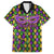 Mardi Gras Glitter Mask with Fleur-de-lis Family Matching Off Shoulder Maxi Dress and Hawaiian Shirt LT9 - Wonder Print Shop