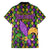 Mardi Gras Glitter Mask with Fleur-de-lis Family Matching Off Shoulder Maxi Dress and Hawaiian Shirt LT9 - Wonder Print Shop