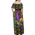 Mardi Gras Glitter Mask with Fleur-de-lis Family Matching Off Shoulder Maxi Dress and Hawaiian Shirt LT9 - Wonder Print Shop