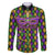 Mardi Gras Glitter Mask with Fleur-de-lis Family Matching Puletasi and Hawaiian Shirt - Wonder Print Shop