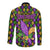 Mardi Gras Glitter Mask with Fleur-de-lis Long Sleeve Button Shirt - Wonder Print Shop