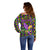 Mardi Gras Glitter Mask with Fleur-de-lis Off Shoulder Sweater - Wonder Print Shop