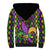 Mardi Gras Glitter Mask with Fleur-de-lis Sherpa Hoodie - Wonder Print Shop