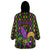 Mardi Gras Glitter Mask with Fleur-de-lis Wearable Blanket Hoodie - Wonder Print Shop