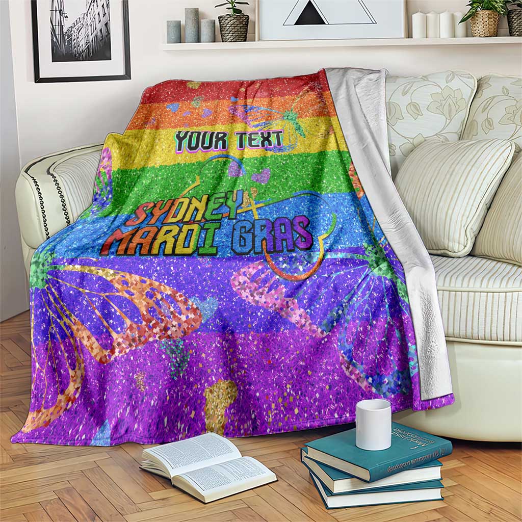 Sydney Mardi Gras Personalized Blanket Pride Rainbow Glitter Colorful Style