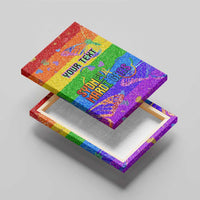 Rainbow glitter canvas wall art with YOUR TEXT and Sydney Mardi Gras lettering from above