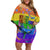 Sydney Mardi Gras Personalized Off Shoulder Short Dress Pride Rainbow Glitter Colorful Style - Wonder Print Shop