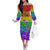 Sydney Mardi Gras Personalized Off The Shoulder Long Sleeve Dress Pride Rainbow Glitter Colorful Style - Wonder Print Shop