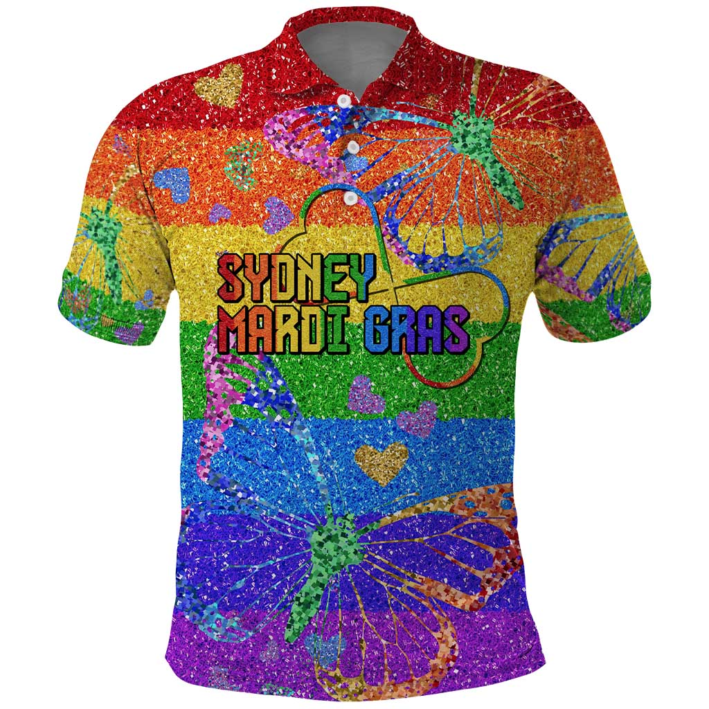 Sydney Mardi Gras Personalized Polo Shirt Pride Rainbow Glitter Colorful Style - Wonder Print Shop