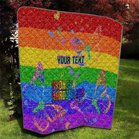 Rainbow glitter quilt with “YOUR TEXT” centered over “Sydney Mardi Gras” butterflies
