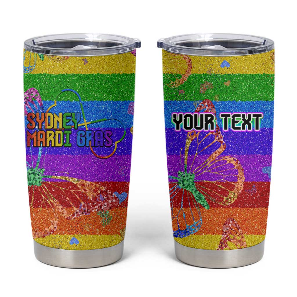 Sydney Mardi Gras Personalized Tumbler Cup Pride Rainbow Glitter Colorful Style - Wonder Print Shop