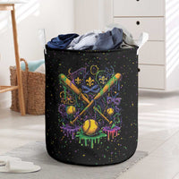 Mardi Gras Dripping Laundry Basket Baseball Ice Cream Drip - Wonder Print Shop