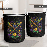Mardi Gras Dripping Laundry Basket Baseball Ice Cream Drip - Wonder Print Shop