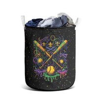 Mardi Gras Dripping Laundry Basket Baseball Ice Cream Drip - Wonder Print Shop
