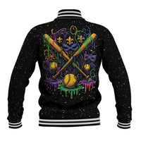 Mardi Gras Dripping Baseball Jacket Baseball Ice Cream Drip - Wonder Print Shop