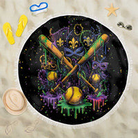Mardi Gras Dripping Beach Blanket Baseball Ice Cream Drip - Wonder Print Shop