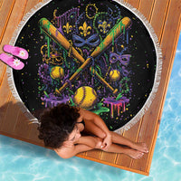 Mardi Gras Dripping Beach Blanket Baseball Ice Cream Drip - Wonder Print Shop