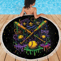 Mardi Gras Dripping Beach Blanket Baseball Ice Cream Drip - Wonder Print Shop