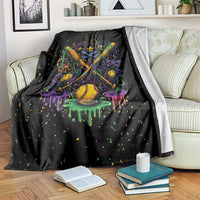 Mardi Gras Dripping Blanket Baseball Ice Cream Drip - Wonder Print Shop