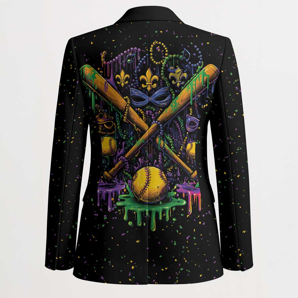 Mardi Gras Dripping Blazer Baseball Ice Cream Drip - Wonder Print Shop