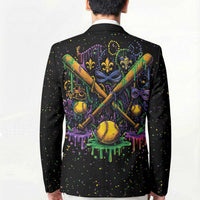 Mardi Gras Dripping Blazer Baseball Ice Cream Drip - Wonder Print Shop
