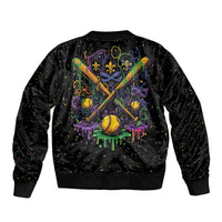 Mardi Gras Dripping Bomber Jacket Baseball Ice Cream Drip - Wonder Print Shop