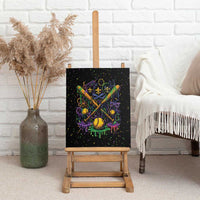 Mardi Gras Dripping Canvas Wall Art Baseball Ice Cream Drip - Wonder Print Shop