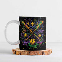 Mardi Gras Dripping Ceramic Mug Baseball Ice Cream Drip - Wonder Print Shop