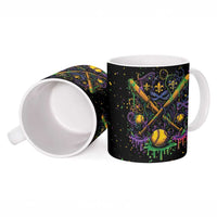 Mardi Gras Dripping Ceramic Mug Baseball Ice Cream Drip - Wonder Print Shop