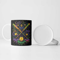 Mardi Gras Dripping Ceramic Mug Baseball Ice Cream Drip - Wonder Print Shop