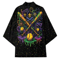 Mardi Gras Dripping Kimono Baseball Ice Cream Drip - Wonder Print Shop