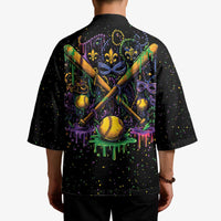Mardi Gras Dripping Kimono Baseball Ice Cream Drip - Wonder Print Shop