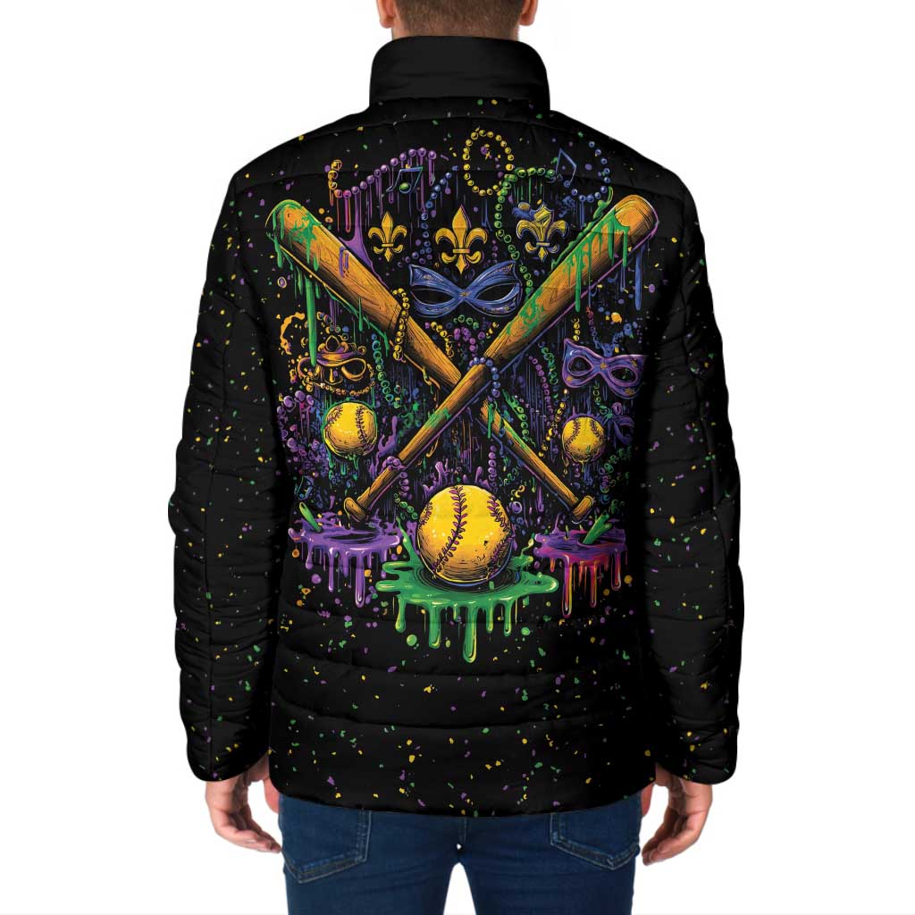 Mardi Gras Dripping Padded Jacket Baseball Ice Cream Drip - Wonder Print Shop