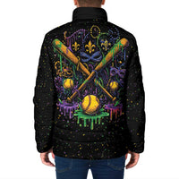 Mardi Gras Dripping Padded Jacket Baseball Ice Cream Drip - Wonder Print Shop