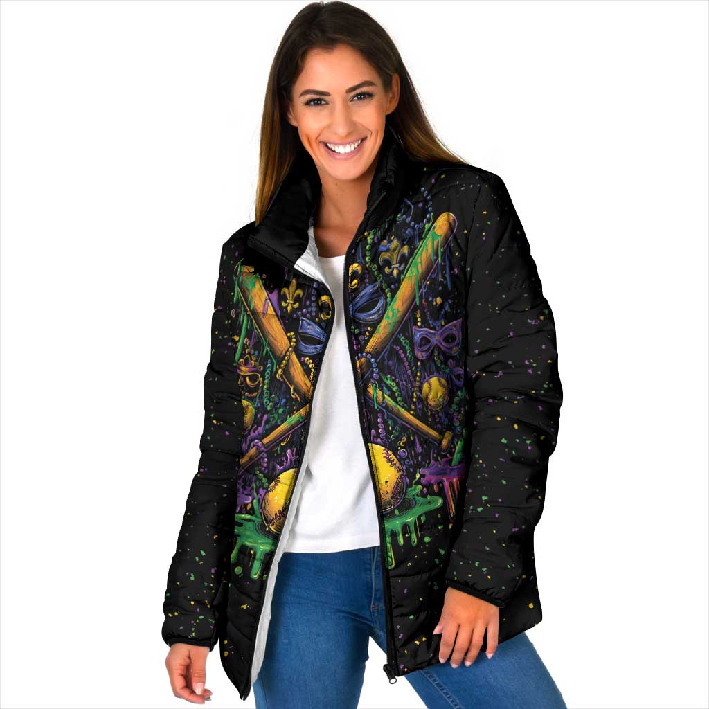 Mardi Gras Dripping Padded Jacket Baseball Ice Cream Drip - Wonder Print Shop