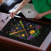 Mardi Gras Dripping Puzzle Baseball Ice Cream Drip - Wonder Print Shop