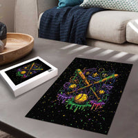 Mardi Gras Dripping Puzzle Baseball Ice Cream Drip - Wonder Print Shop