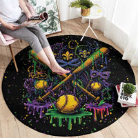 Mardi Gras Dripping Round Carpet Baseball Ice Cream Drip - Wonder Print Shop