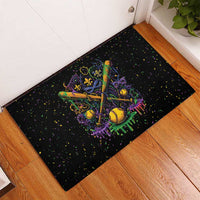 Mardi Gras Dripping Rubber Doormat Baseball Ice Cream Drip - Wonder Print Shop