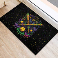 Mardi Gras Dripping Rubber Doormat Baseball Ice Cream Drip - Wonder Print Shop