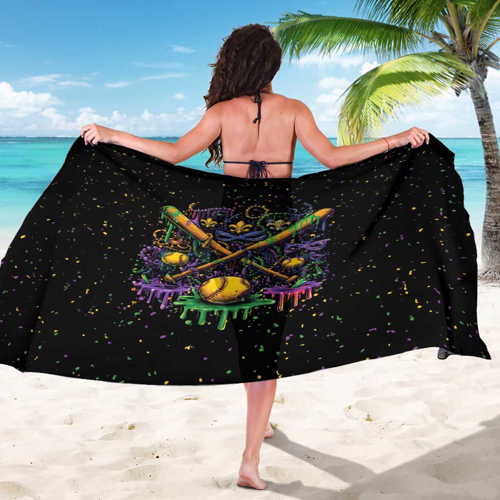 Mardi Gras Dripping Sarong Baseball Ice Cream Drip - Wonder Print Shop