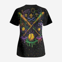 Mardi Gras Dripping Scrub Top Baseball Ice Cream Drip - Wonder Print Shop