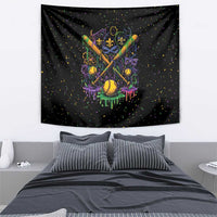 Mardi Gras Dripping Tapestry Baseball Ice Cream Drip - Wonder Print Shop