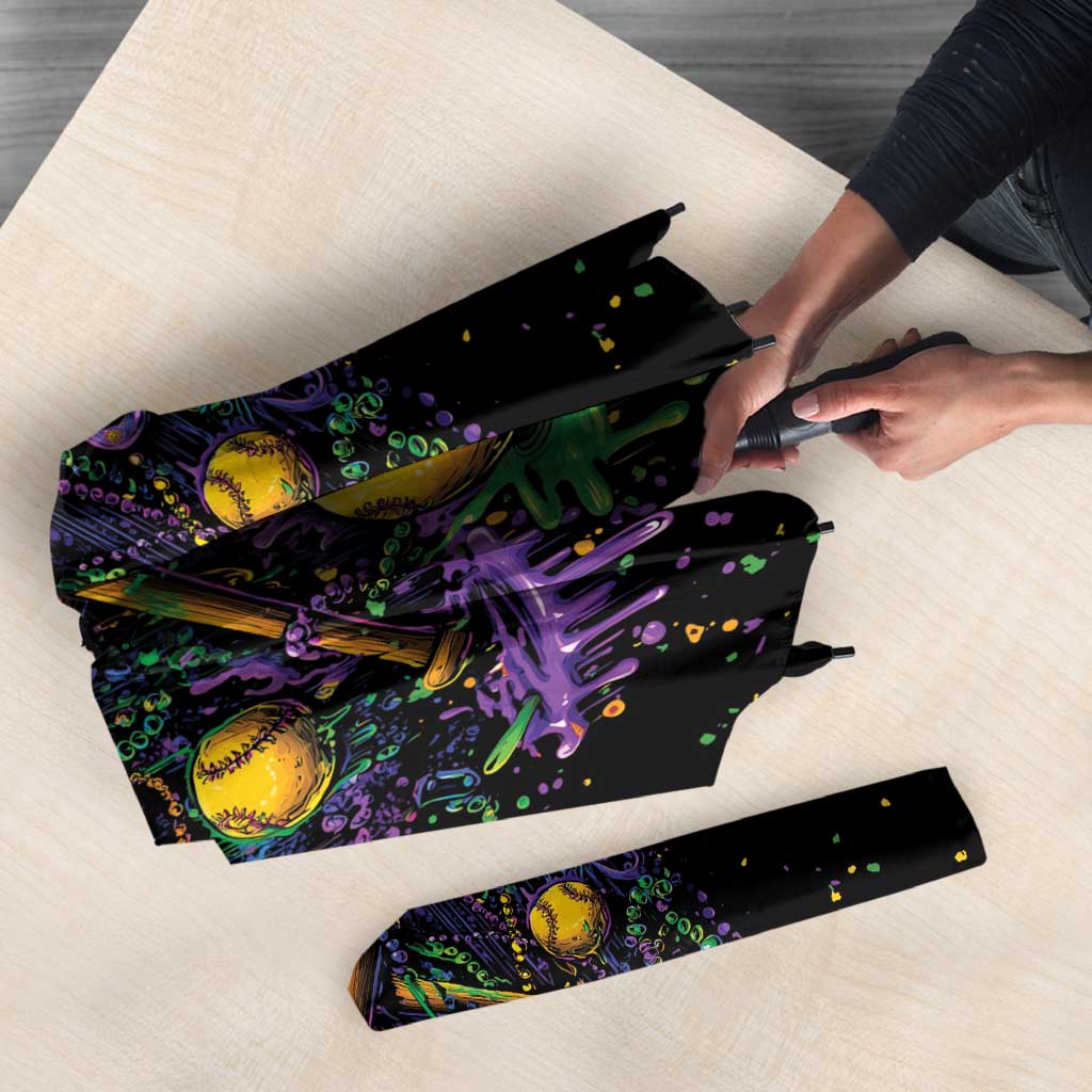 Mardi Gras Dripping Umbrella Baseball Ice Cream Drip - Wonder Print Shop