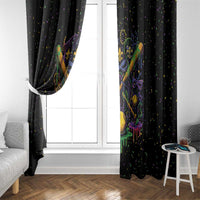 Mardi Gras Dripping Window Curtain Baseball Ice Cream Drip - Wonder Print Shop